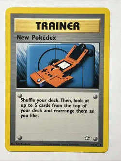 New Pokedex Neo Genesis Pokemon Card LP - Image 2