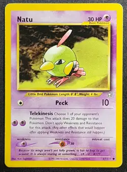 Natu 67/111 2000 Neo Genesis Common WOTC Vintage Pokemon Card - Image 1