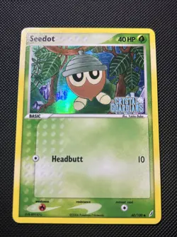Pokemon TCG Card ex Crystal Guardians Seedot 60/100 Reverse Holo Stamped LP - Image 1