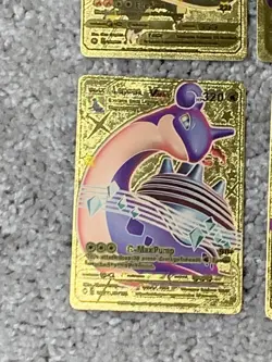 Set of 4 Pokemon Charizard,Mewtwo&Mew,Lapras&Gardevoir Gold Foil Fan Art Cards - Image 4