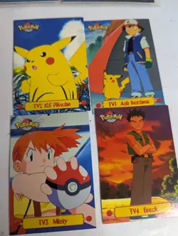 Topps Pokemon 1999 Animation Edition Base TV1 - TV4 4 Card lot - Image 1