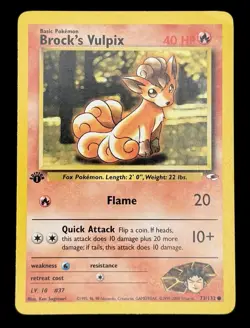 Pokemon TCG Brock's Vulpix Gym Heroes 1st Edition Common Card 73/132 - Image 1