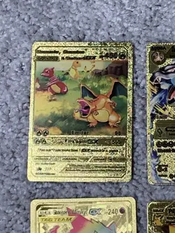 Set of 15 Pokemon Charizard,Gengar,Pikachu,Mewtwo&MoreGold Foil Fan Art Cards LP - Image 2