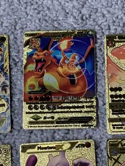 Set of 15 Pokemon Charizard,Gengar,Pikachu,Mewtwo&MoreGold Foil Fan Art Cards LP - Image 4