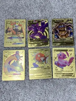 Pokemon Set of 6 Charizard&Braizxen GX,Lapras+++Rare Gold Accent Fan Art Cards - Image 1