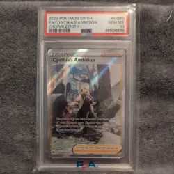 Cynthia's Ambition GG60/GG70 Crown Zenith Full Art Pokemon Card PSA 10 Gem Mint - Image 1