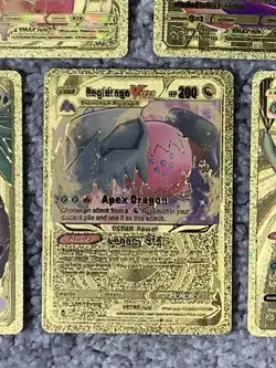 Pokemon Set of 5 Meowth,Lapras,Rowler++Rare Gold Accent Foil Fan Art Cards - Image 5