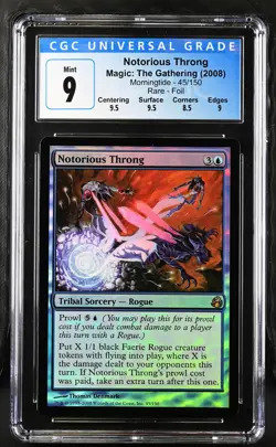 NOTORIOUS THRONG Morningtide Foil Rare CGC 9 MTG [Nostalgium] - Image 1