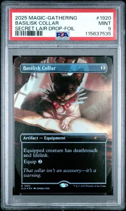 PSA 9 Basilisk Collar (1920) *Rainbow Foil* Secret Lair: Cats & Dogs MTG - Image 1