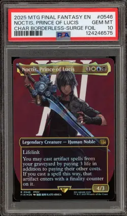 Magic MTG Moctis Prince of Lucis FF CHAR Borderless Surge Foil #0546 PSA 10 - Image 1
