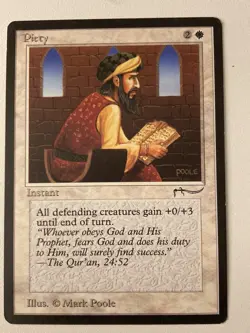 Magic the Gathering MTG Arabian Nights Piety Dark LP (Beta Bob) - Image 1