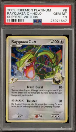 Pokemon Rayquaza C Supreme Victors Holo Rare #8 PSA 10 Gem Mint - Image 1