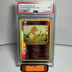 2016 Pokemon XY Evolutions Charmander Reverse Holo Foil PSA Mint 9 #9 - Image 1