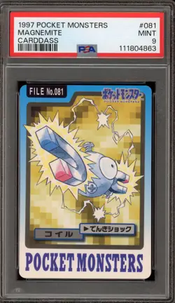 Pokemon Bandai Carddass Magnemite Japanese #081 PSA 9 Mint - Image 1