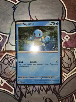 Scarlet and Violet Pokemon TCG Squirtle SVP 048 Holo Rare Black Star Promo NM - Image 1