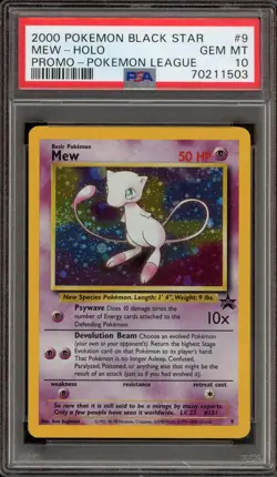 Pokemon Mew League Black Star Holo Promo #9 PSA 10 Gem Mint - Image 1