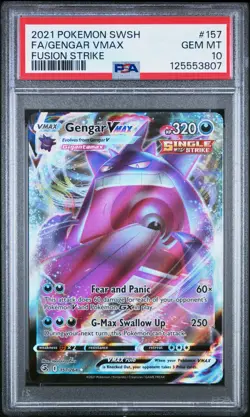 Pokemon Fusion Strike Gengar VMAX 157/264 PSA 10 GEM MT - Image 1