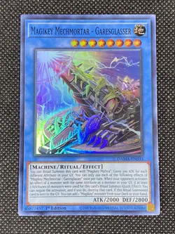 YuGiOh! - Magikey Mechmortar - Garesglasser DAMA-EN033 Super Rare 1st Edition NM - Image 1