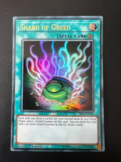 Shard of Greed SS01-ENV01 Ultra Rare 1st Edition Near Mint Yugioh - Image 1