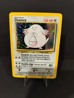 Chansey 3/102 Pokemon Base Set Unlimited Holo Rare Card WOTC LP Lightly Played - Image 1