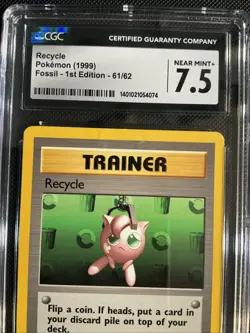 Pokemon Recycle Fossil 1st Edition Card 61/62 CGC 7.5 - Image 4
