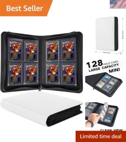 Versatile Card Storage Case for TCG, Baseball, & More - 128 Card Holder, White - Image 1