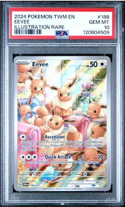 Pokemon Eevee 188/167 Twilight Masquerade Illustration Rare Card - PSA 10 - Image 1