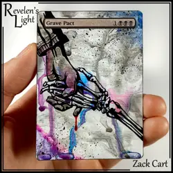 Grave Pact Alter - Hand Painted MTG Altered Art - Halloween - Image 1