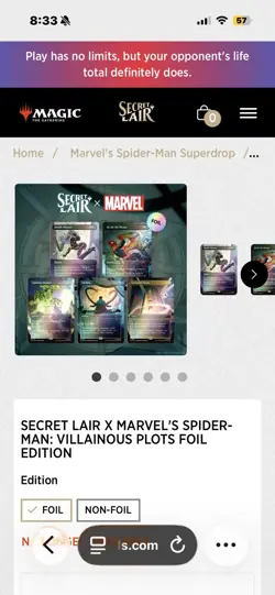 MTG Secret Lair Marvel's Spider-Man: Villainous Plots Non-Foil New Sealed - Image 2