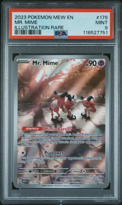 2023 POKEMON MEW EN-151 ILLUSTRATION RARE #179 MR. MIME PSA 9 - Image 1