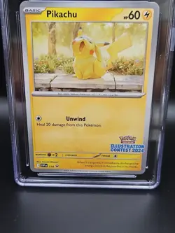 POKEMON CGC MINT+ PIKACHU ILLUSTRATION CONTEST WINNER 2024 #214 PROMO - Image 3