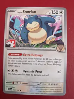 Play! Pokemon Prize Pack Series 7 Journey Together 117/159 Hop's Snorlax NM - Image 1