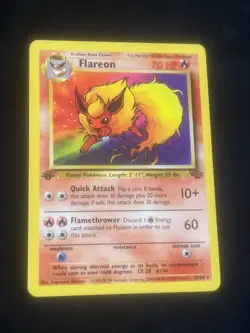1999 Pokemon Jungle 1st Edition #19 Flareon Non-Holo NM/LP+ - Image 1