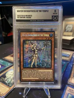 Yugioh Water Enchantress Of The Temple Golden Grading Slab 8 NM-MT MP23-EN265 - Image 1