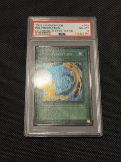 Yugioh WAVY FADED Polymerization LOB-059 1st Edition Misprint PSA 8 GRADED - Image 3