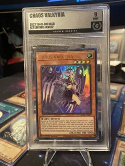 BLCR-EN072 Yugioh Chaos Valkyria Golden Grading Slab 9 Mint - Image 1