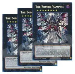 Yugioh The Zombie Vampire x 3 - 1st Edition Prismatic Secret Rare NM - Free Holo - Image 1