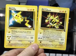 Electabuzz 2 Pikachu 4 Black Star Promo 1999 WB Movie Vintage Pokemon Card WOTC - Image 1