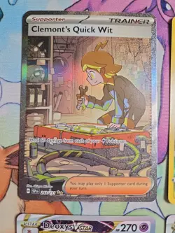 Pokemon 4 Card Lot Deoxys Vstar Snorlax TG10 Simisear Vstar Clemont's Quick Wit - Image 3