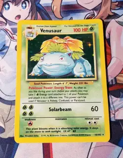 Venusaur 15/102 Base Set Unlimited 1999 Holo Rare Vintage Pokemon Card - LP - Image 1