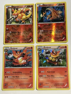 POKEMON🔥EMBOAR CRACKED ICE HOLO 19/114 & MAGMAR HOLO🔥4-CARD LOT (4) - Image 1