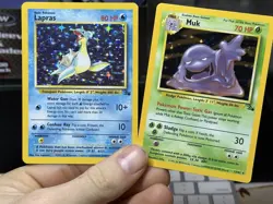 Lapras 10/62 Muk 13/62 Fossil 1999 Holo Rare Vintage Pokemon Card Lot WOTC - Image 1