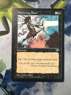1x Withering Boon- Mirage- MP- Mtg Magic The Gathering Card- Free Shipping - Image 1