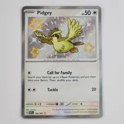 Pokemon Shiny Pidgey 196/091 Holo PAF Paldean Fates Card NM+ 2024 Gold Star - Image 1