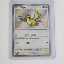 Pokemon Shiny Pidgey 196/091 Holo PAF Paldean Fates Card NM+ 2024 Gold Star - Image 3