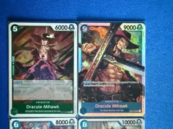 Dracule Mihawk One Piece TCG 4-card lot OP01 Super Rare+OP10 Rare+more PWE - Image 3