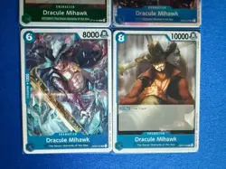 Dracule Mihawk One Piece TCG 4-card lot OP01 Super Rare+OP10 Rare+more PWE - Image 4