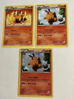 Pokemon TCG Pignite🔥2011 Black and White 17/114 Cracked Ice Holo🔥3-Card Lot - Image 1
