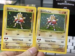 Hitmonchan 7/102 8/130 Base Set 2 1999 2000 Vintage Pokemon Card Lot WOTC - Image 1