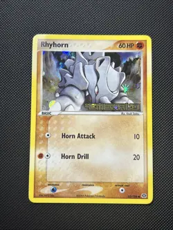 Rhyhorn | 62/106 | Stamped Holo | EX Emerald | LP | Pokemon Card - Image 1